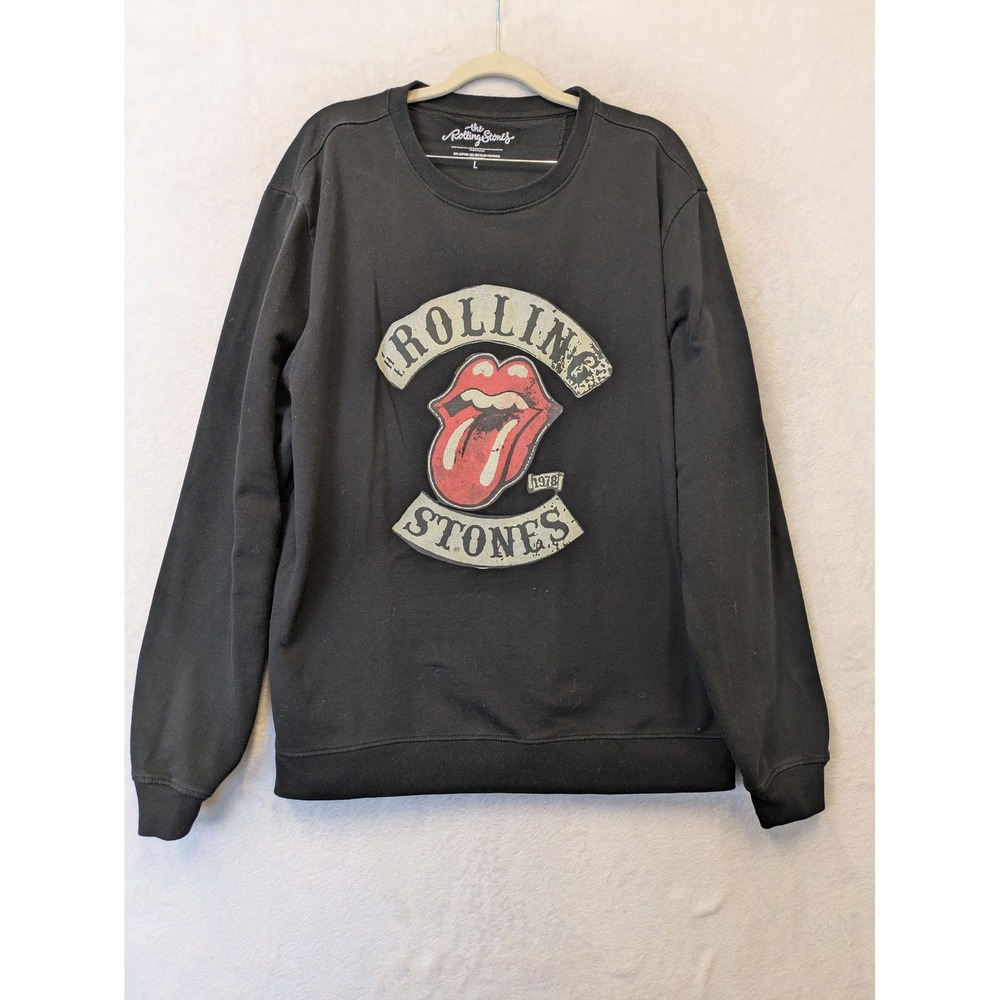 The Rolling Stones Men's Size‎ L Black Graphic Sweatshirt Crewneck